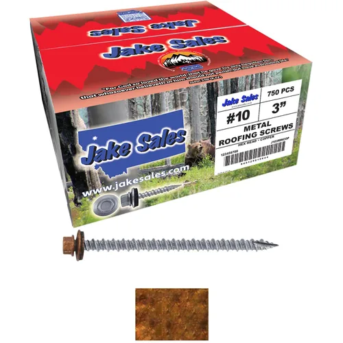 Vista 323 de Tornillos para techos de metal gris ABC 10 x 1 - Cabezal hexagonal - Arandela EPDM - Arandela de arranque automático/roscado - 1 bolsa - 250