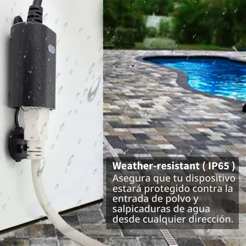 Vista 4 de Minoston Zwave MP22Z - Tomacorriente enchufable, Serie 800, inteligente para exteriores Z-Wave LR, interruptor de encendido/apagado, requiere hub Z