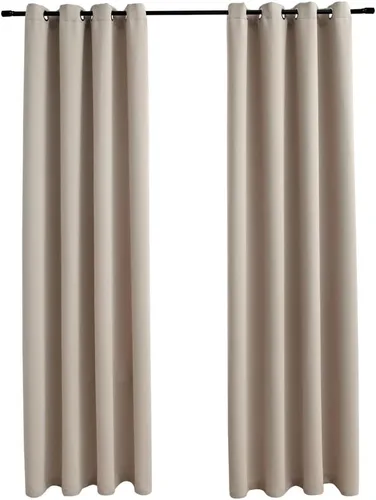 Vista 2 de Cortinas opacas con anillos, 2 piezas, cortinas de oscurecimiento de habitación, cortinas de ventana, cortinas aisladas, cortinas de bloqueo de luz