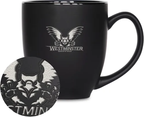 Vista 87 de Rico Industries - Taza de cerámica mate negra con grabado láser estándar de 15oz para NCAA (escuelas T & U) - Para bebidas calientes o frías