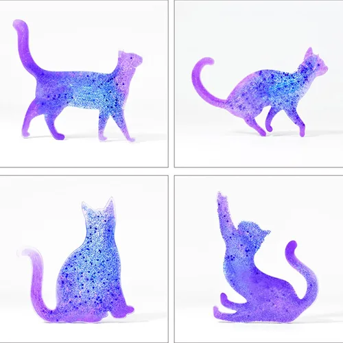 Vista 5 de Molde de broche de silicona de dibujos animados 3D para gato, resina epoxi, accesorio para hacer manualidades, joyería colgante, llavero
