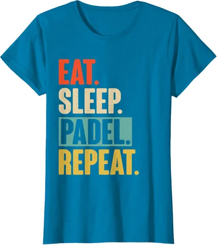 Vista 78 de Eat Sleep Padel Repeat - Camiseta de pádel retro vintage, Negro
