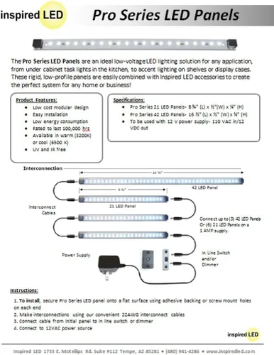 Vista 2 de Pro Series 42 LED Deluxe Kit - Blanco frío 3 paneles 16.75" de longitud