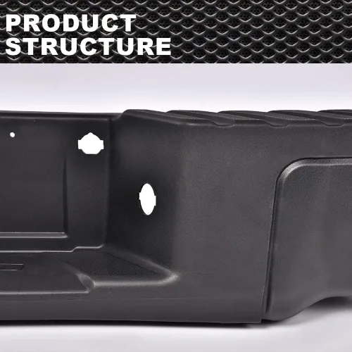 Vista 6 de PIT66 Parachoques trasero, compatible con Ford F-150 09-14 Conjunto completo de parachoques trasero de acero, negro