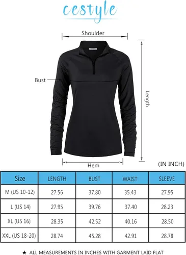Vista 5 de Cestyle Suéter ligero de manga larga UPF 50 con cremallera de 14 para mujer