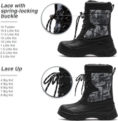 Vista 2 de BODATU Botas de nieve impermeables de invierno para niños con aislamiento para clima frío