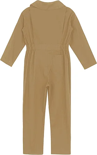 Vista 4 de CHICTRY Disfraz de mecánico para niños, traje de caldera de manga larga, overol de vuelo