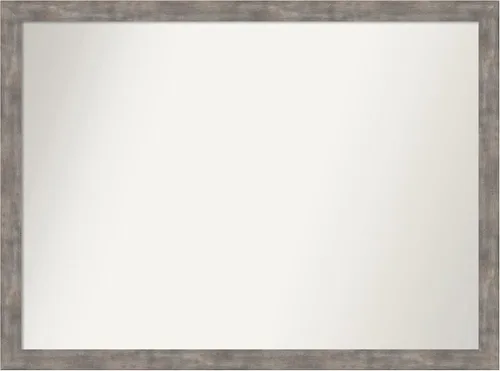 Vista 71 de Amanti Art Silver Bathroom Mirror for Over Sink, 26x45 Custom Made Marred Pewter Rectangle Vanity Mirror, Oversize Casual Wood Frame, Hangs Estaño