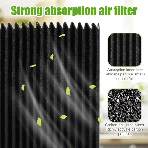 Vista 4 de 4 piezas de repuesto de filtro de aire para refrigerador, tecnología activada por carbono, filtro de aire fresco para refrigerador compatible