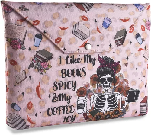 Vista 9 de LParkin Funda de libro con cremallera, bolsa protectora de libro Death by to-Be-Reader, bolsa de tela lavable para libros, 11 x 9 pulgadas, regalos