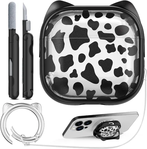 Vista 61 de RFUNGUANGO AirPods Pro Funda Transparente TPU Suave Transparente Blanco
