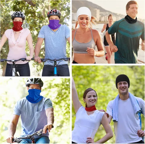 Vista 6 de Geyoga 6 piezas de protección UV para el verano, polaina de cuello refrescante, ropa para la cara, polaina para cuello, bufanda, protector solar