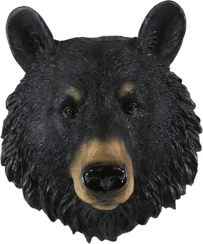 Vista 3 de Ebros Gift The Brave - Placa decorativa de pared con cabeza de oso negro de 8 pulgadas de alto, taxidermia, escultura artística con diseño de oso