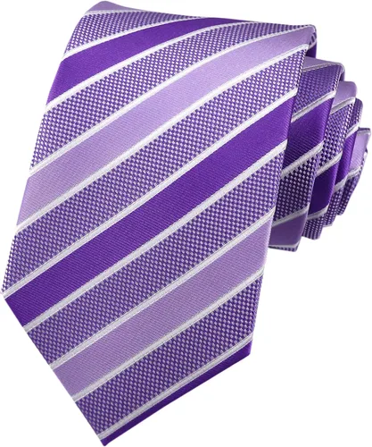 Vista 111 de Secdtie Corbata clásica de seda tejida jacquard a rayas para hombre