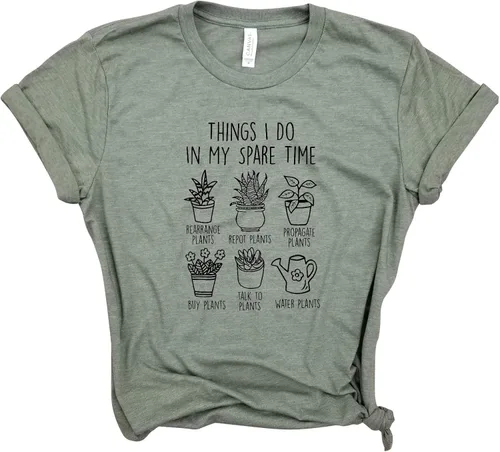 Vista 3 de Things I do in my spare time - Crazy Plant Lady, Camisa de jardinería, a base de plantas, Alimentado por plantas, Camisa de granjero, Camisa