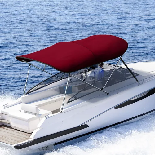 Vista 14 de KING BIRD Toldo Superior de Barco Bimini de 3-4 Arcos Protección Solar Toldo de Barco Impermeable Marco de Aluminio Inoxidable de 1 Pulgada 46