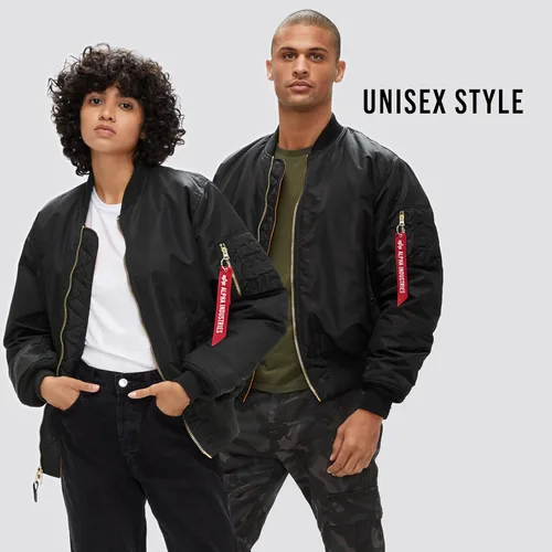 Vista 2 de Alpha Industries MA-1 Bomber Flight Jacket - Chaqueta de vuelo de piloto de combate Negro