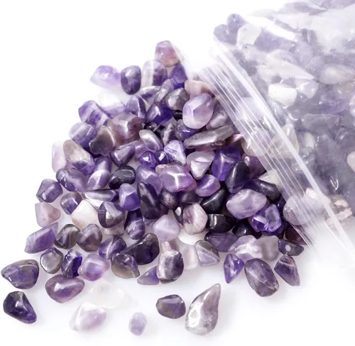 Vista 4 de gemshan Chips de amatista de 2 libras de cristal triturado natural a granel de 0.276 in a 0.354 in, piedra de cristal curativo para acuario, jarrón