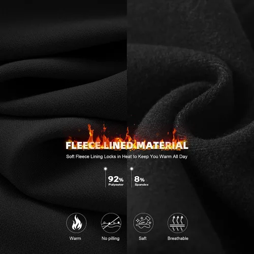 Vista 3 de Hi Clasmix Leggings con forro polar para mujer, sin costuras, térmicos, de cintura alta, control de abdomen, pantalones de yoga gruesos y cálidos