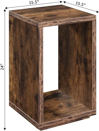 Vista 3 de Convenience Concepts Northfield Admiral - Mesa auxiliar con estante, madera de granero