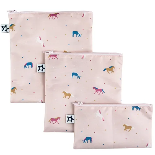 Vista 13 de Tiny Twinkle Bolsas reutilizables para bocadillos para niños – paquete de 3 bolsas para aperitivos y bolsa para sándwich para niños pequeños