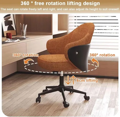 Vista 4 de Ergonomic Office Chair with Armrests and Wheels, Wide Seat Desk Chairs for Home Office, Apartment, Vanity