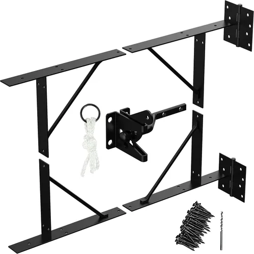 Vista 9 de Kit de puerta anti hundimiento resistente no se hunde, soporte de esquina de puerta para valla de puerta de madera con un pestillo de puerta