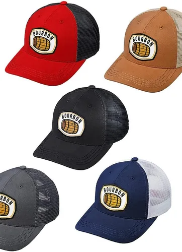 Vista 2 de ScarvesMe Gorra de béisbol unisex con parche bordado Bourbon de malla Tucker
