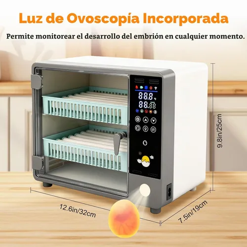 Vista 2 de Incubadora de huevos de 24 huevos Turner automático Control