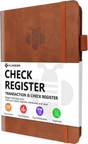 Vista 15 de Registro de Cheques – Registros de Cheques Elegantes para Chequera Personal con Registros de Cheques y Transacciones, Registro de Chequera de Tapa