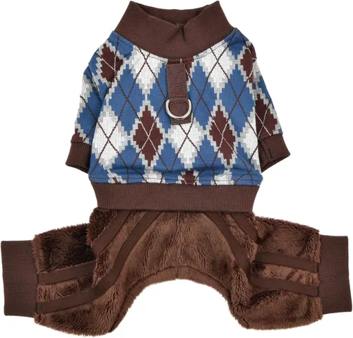 Vista 7 de Puppia Cagnie - Overol de invierno, cálido, acogedor, a la moda, para perros pequeños, beige, talla S