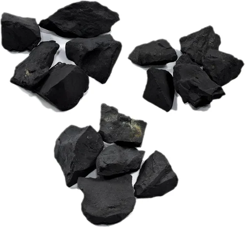 Vista 3 de 1 libra de shungita negra carelia minerales crudos ásperos piedra de agua natural de reiki cristal de roca volteando y muestras lapidarias (1 libra)