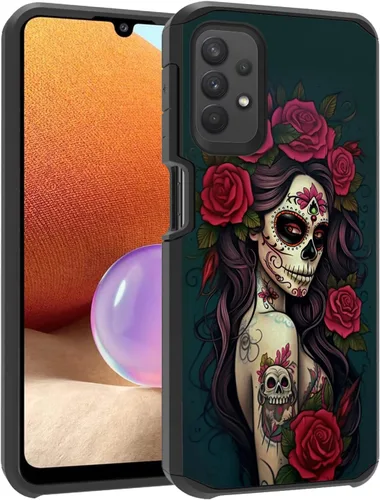 Vista 28 de Funda para teléfono Galaxy A23 5G, resistente 2 en 1 de doble capa híbrida de policarbonato duro y silicona suave a prueba de golpes, funda