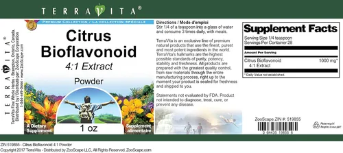 Vista 3 de Terravita Citrus Bioflavonoid 4:1 Polvo (1 oz, ZIN: 519855)