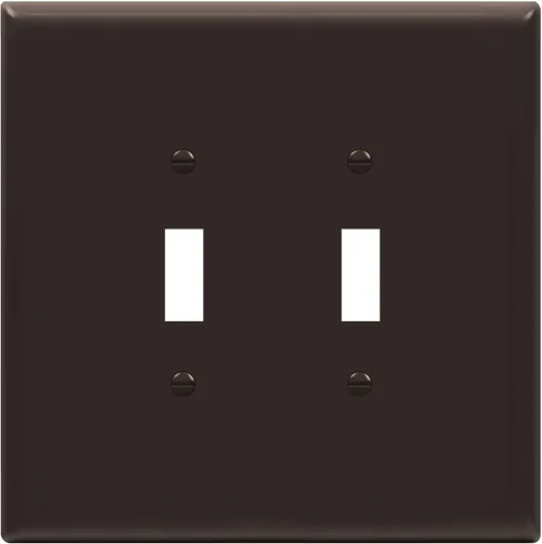 Vista 14 de ENERLITES Placa de Interruptor de Pared Doble, Placa de Interruptor de Palanca, 2-Gang Tamaño Mediano 4.88" x 4.92", Policarbonato Termoplástico