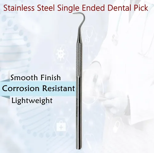 Vista 6 de Dental Probe Explorer #23 - Placa de herramientas reutilizable de acero inoxidable y removedor de sarro, extremo en ángulo adecuado para uso