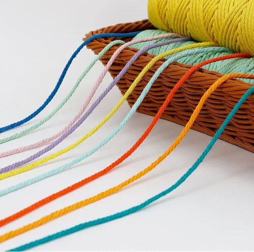 Vista 4 de JeogYong Cuerda de macramé de 0.118 in, hilo de algodón de 164 yardas, para manualidades de tejer, tejer, juego de 3 cuerdas de macramé