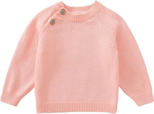 Vista 14 de Pureborn - Jersey de punto para bebés, niñas y niños, suéter de punto de algodón con cierre de botones beige-a
