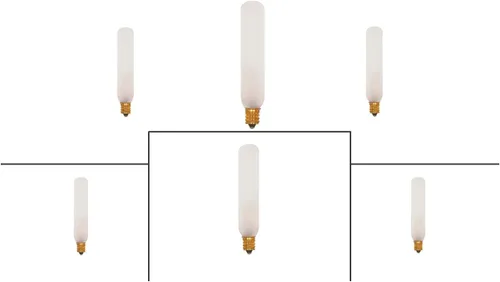 Vista 3 de Satco S3315 15W 120V T6 Frost E12 - Bombilla incandescente con base de candelabro (6 unidades)