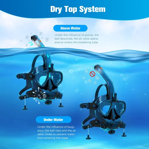 Vista 2 de SMACO Máscara de buceo de cara completa con soporte para cámara, máscara de esnórquel de cara completa para adultos compatible con tanque de buceo