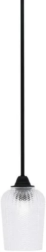 Vista 153 de Toltec Lighting Paramount - Mini colgante de 1 luz en acabado negro mate con cristal de arte perla de 7 pulgadas y estilo negro