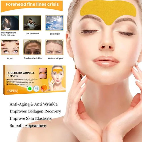 Vista 2 de Parche removedor de arrugas en la frente, frente lisa y líneas finas y arrugas lisas, parche de frente facial para levantar la piel facial, parches