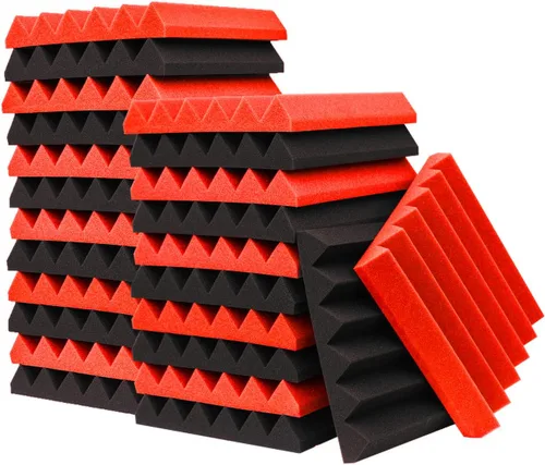 Vista 8 de Paquete de 24 Paneles Acústicos, Paneles de Espuma a Prueba de Sonido de 2" x 12" x 12" para Pared, Paneles de Cancelación de Ruido Absorbentes
