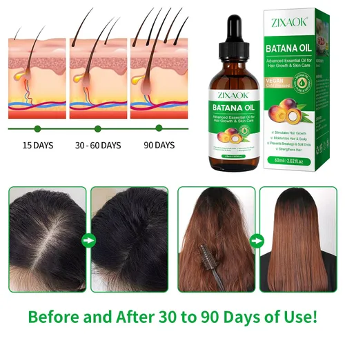 Vista 7 de ZIXAOK Batana Oil - Tratamiento orgánico prensado en frío para el crecimiento, pestañas, cejas, piel y uñas