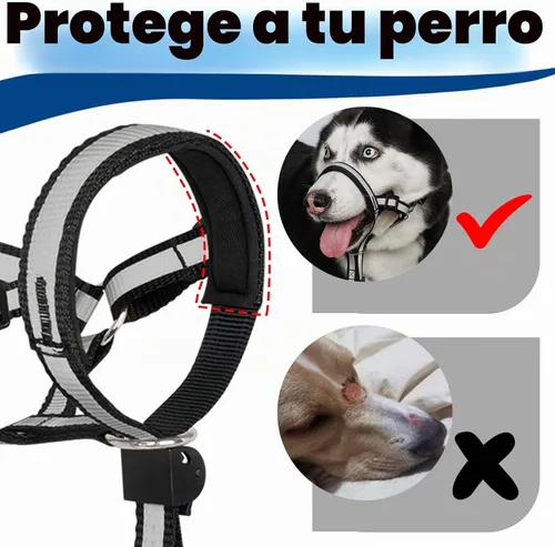 Vista 4 de BARKLESS Collar reflectante para la cabeza, collar sin tirones para perros