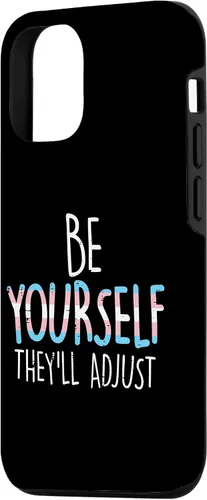 Vista 2 de Funda para iPhone 15 Be Yourself Theyll Adjust Transgénero Trans Pride Flag LGBT