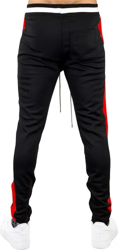 Vista 4 de Bleecker and Mercer Mens Hip Hop Activewear Slim Fit Athletic Track Jogger Pants Side Stripe Taping Zipper Bottom