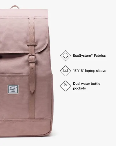 Vista 3 de Herschel Mochila Retreat, Rosa ceniza, Herschel Mochila Retreat