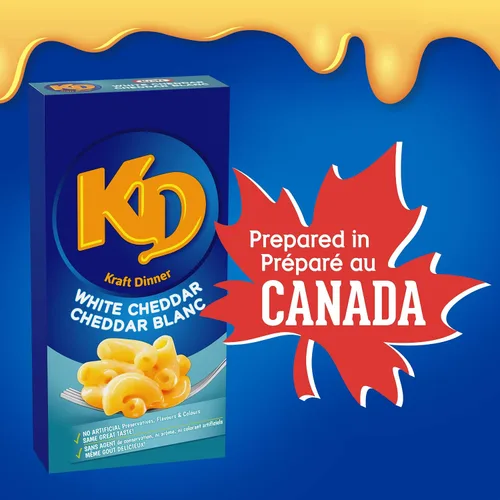 Vista 4 de Kraft Dinner Macarrones con queso cheddar blanco, caja de 7.05 oz