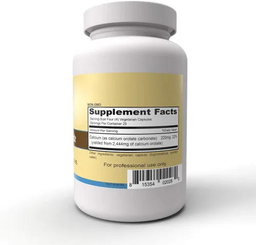 Vista 3 de Priority One Vitaminas - Orotato de Calcio -100 Cápsulas Vegetarianas - Suplementación de calcio para huesos fuertes*